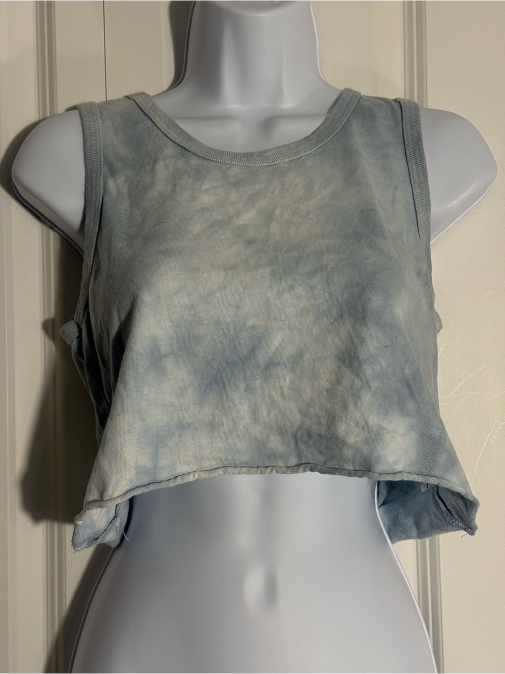 Brandy Melville Pale Blue Tie-Dye Cropped Tank